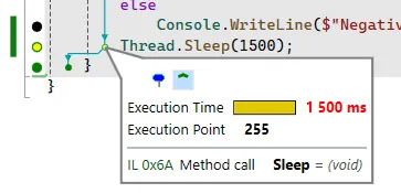 Runtime Data Inspection (RDI) can display the execution time