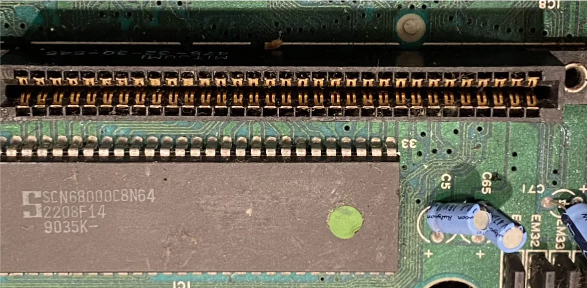 The SegaMega drive game cartridge game connector